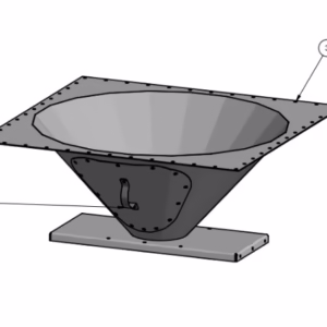 Transition from silo collar with 1 shutter, including inspection hatch