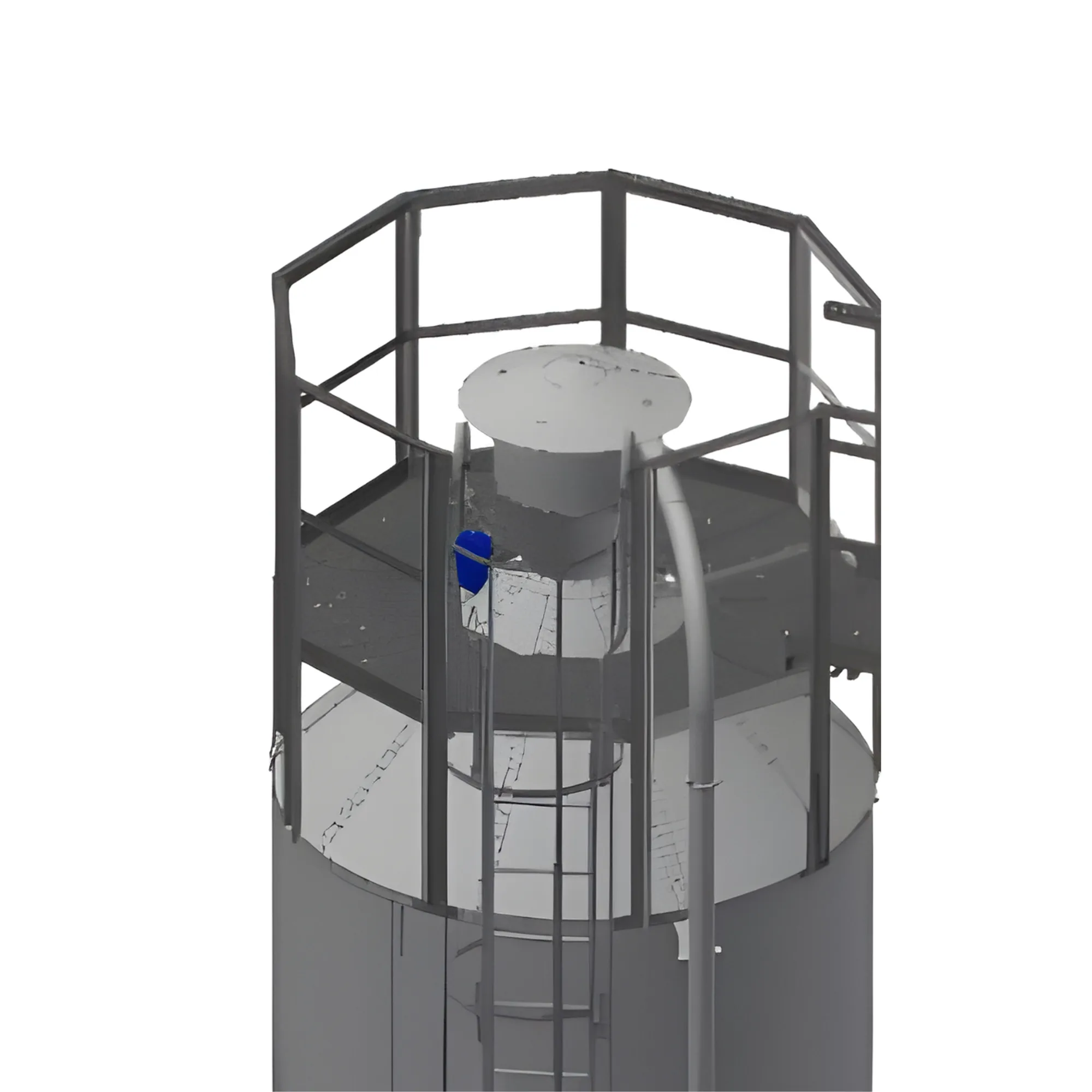 UN Roof Platform with Guardrail, 45° Roof Pitch