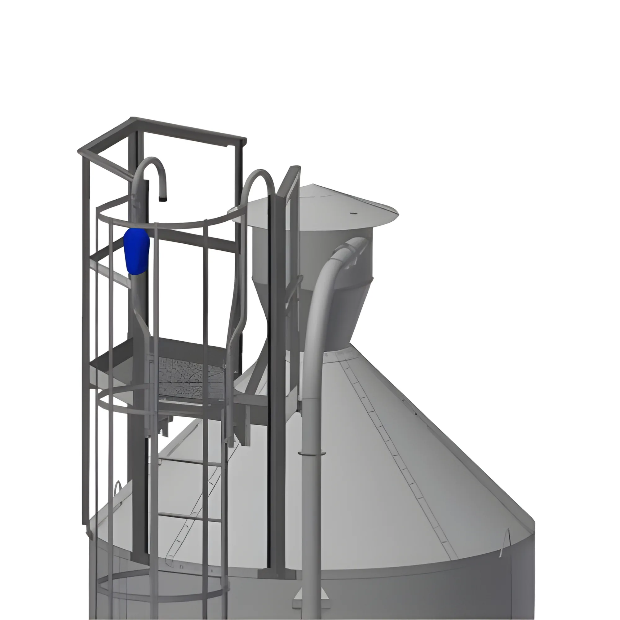 Roof Platform with Guardrail – UN 45° Roof Pitch