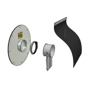 Discharge slide gate for inspection hatch