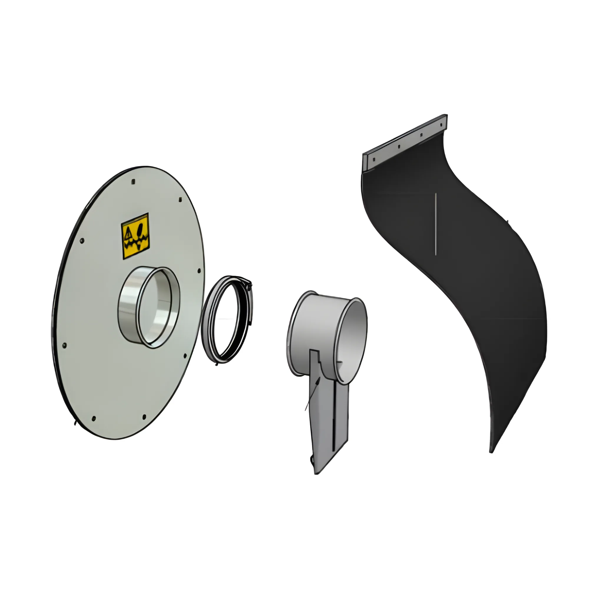 Discharge slide gate for inspection hatch