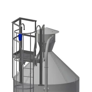 Roof Platform with Guardrail – UN 45° Roof Pitch