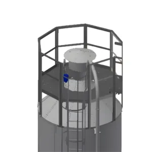 UN Roof Platform with Guardrail, 45° Roof Pitch